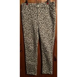Chicos so slimming girlfriend slim leg ankle jeans cheetah print size 6 regular